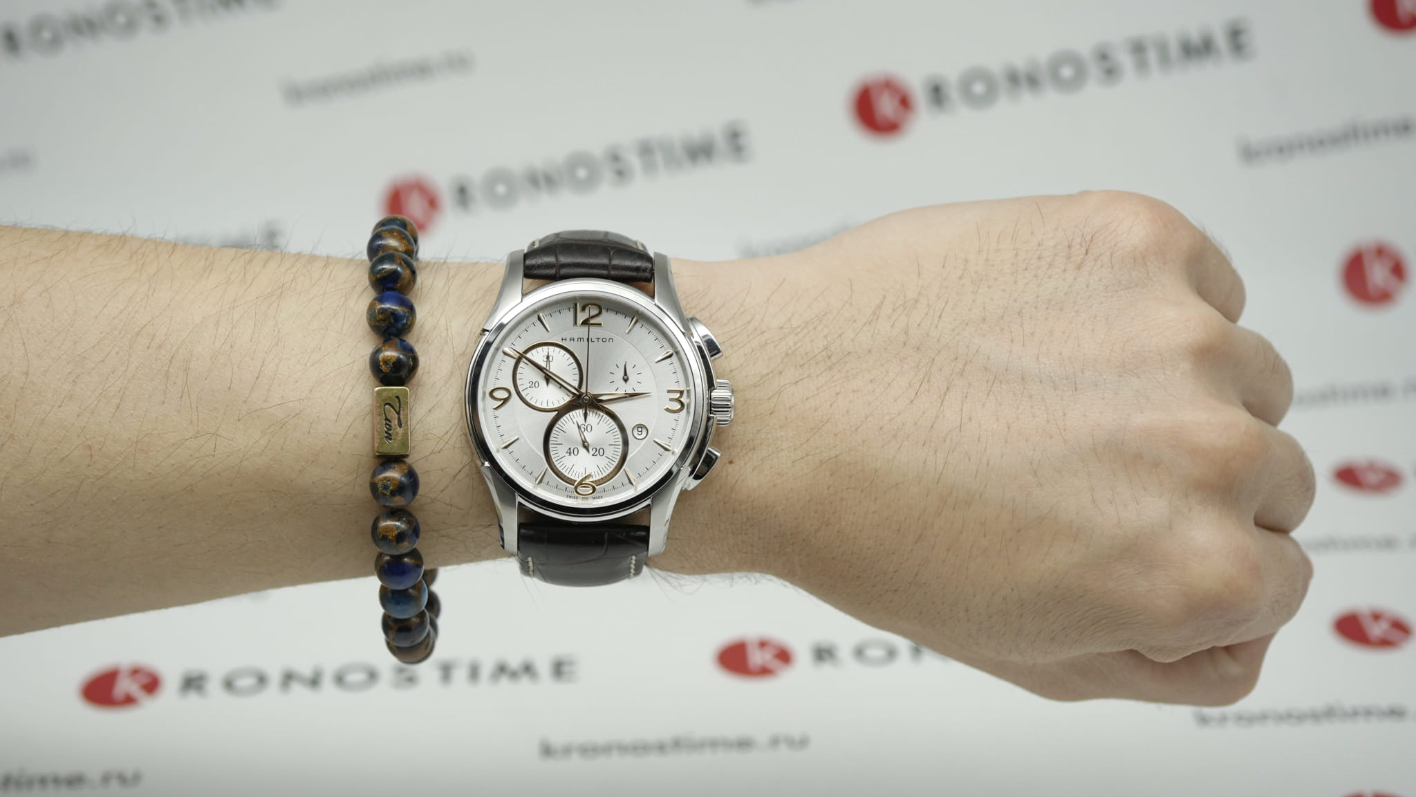 Hamilton Hamilton Jazzmaster Chrono Quartz H32612555 швейцария наручные мужские часы заводная головка с логотипом Hamilton